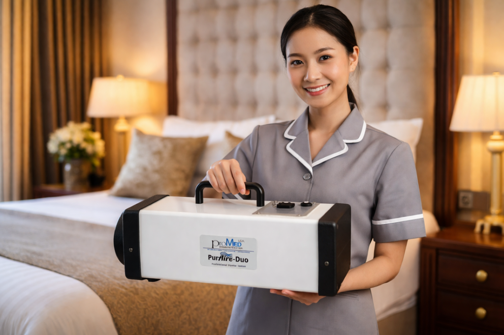 Asian Housekeeper with PurAire DUO